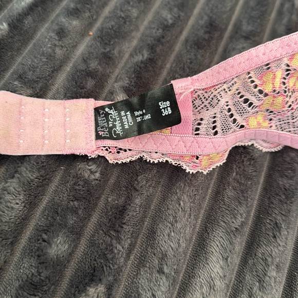 Pink floral padded push-up strapless bra size 36B - Picture 7 of 7